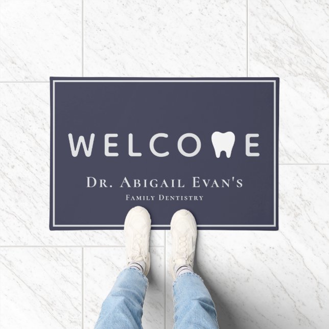 Paillasson Icône dentaire moderne Marine Blue Dentistrie Bien (Intérieur)