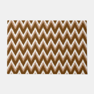 Paillasson Ikat Chevron Stripes - Chocolat Brown & Beige