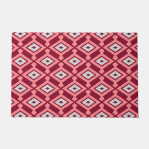 Paillasson Ikat Motif, Brown, Bourgogne, Gris et Cor