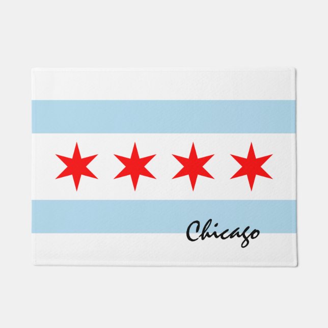 Paillasson Illinois State & Chicago Flag USA house mat /sport (Devant)