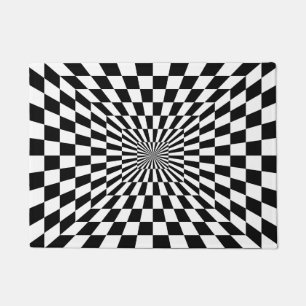 Paillasson Illusion optique noire et blanche
