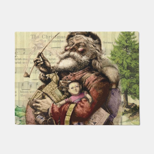 Paillasson Illustration classique de Thomas Nast du Père Noël (Devant)