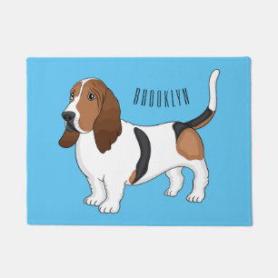 Paillasson illustration de basset hound de dessin animé