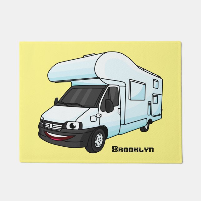 Paillasson Illustration de caravane heureuse de style dessin  (Devant)