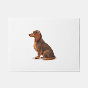 Paillasson Illustration de chien vue arrière teckel à poils l