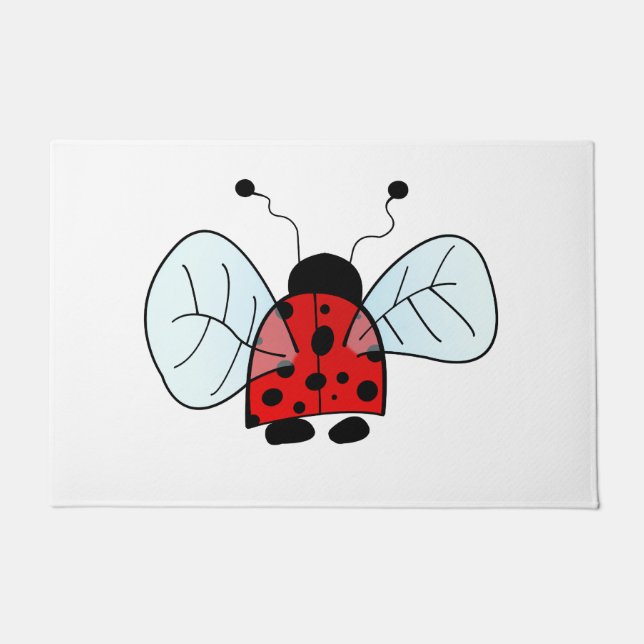 Paillasson Illustration de coccinelle mignonne (Devant)
