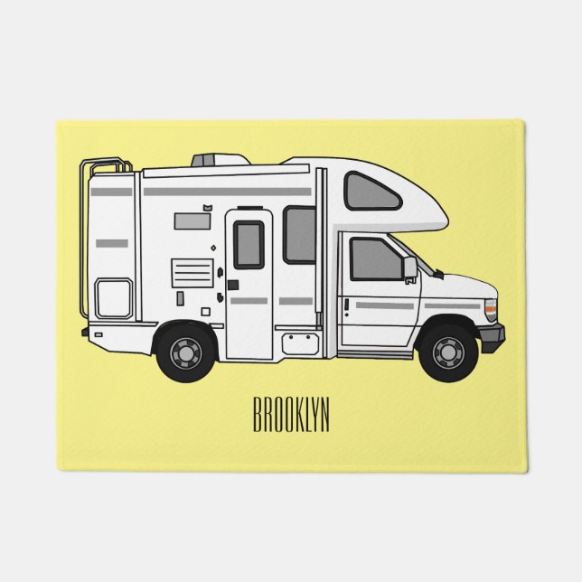 Paillasson Illustration de dessin animé Campervan (Devant)
