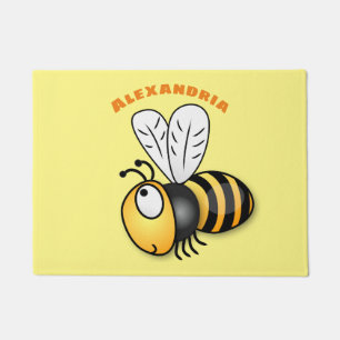 Paillasson Illustration de dessin animé d'abeilles joyeux