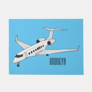 Paillasson Illustration de dessin animé d'avion privé