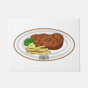 Paillasson Illustration de dessin de steak