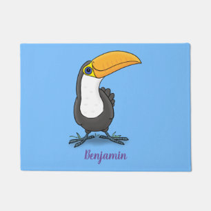 Paillasson Illustration de dessin humoristique du toucan joye
