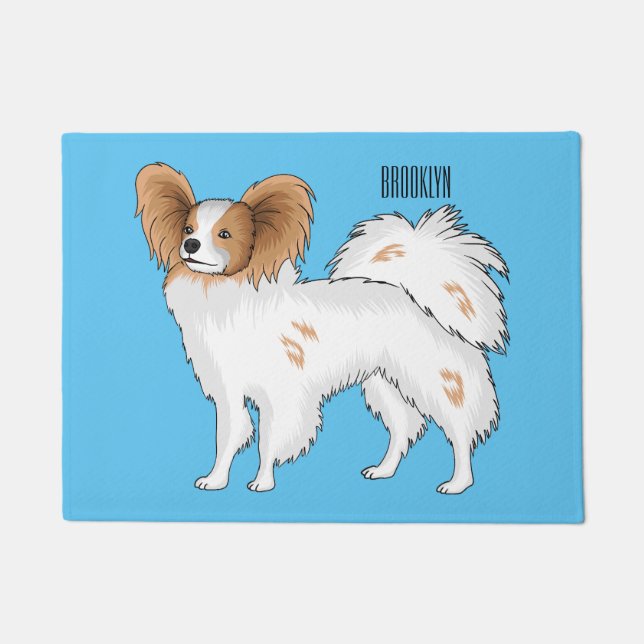 Paillasson Illustration de dessin pour chien de Papillon (Devant)