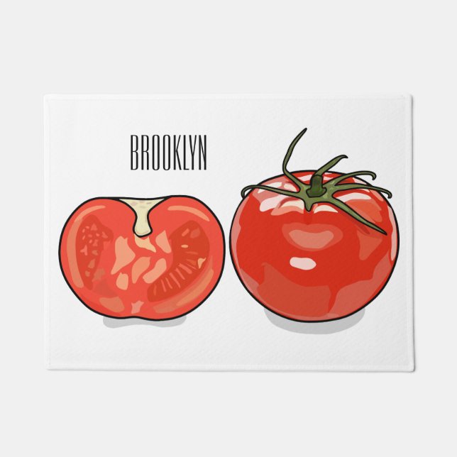 Paillasson Illustration de dessin sur la tomate (Devant)