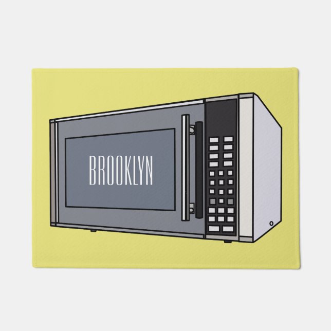 Paillasson Illustration de dessin sur micro-ondes (Devant)