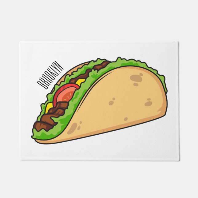Paillasson Illustration de dessin sur Taco (Devant)