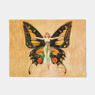 Paillasson Illustration de femme volant papillon flapper