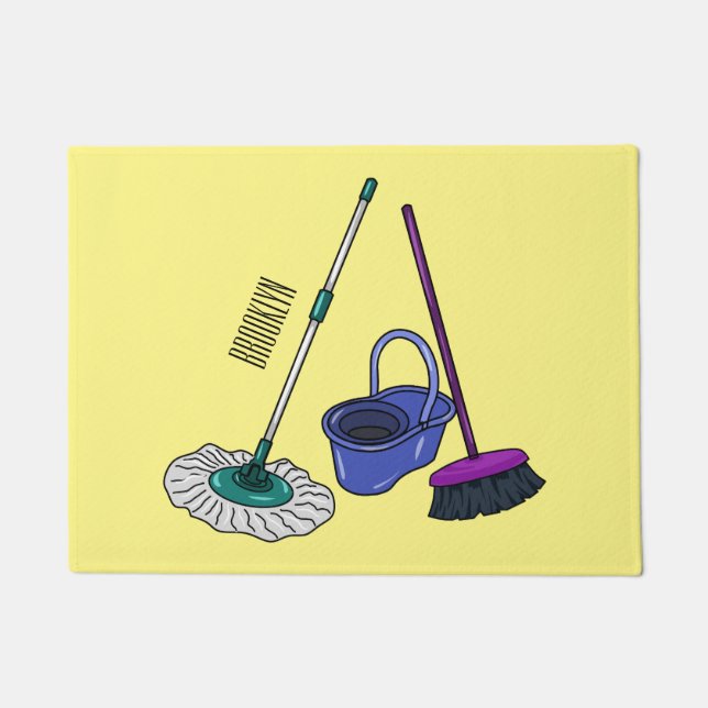 Paillasson Illustration de la bande dessinée Broom & mop (Devant)
