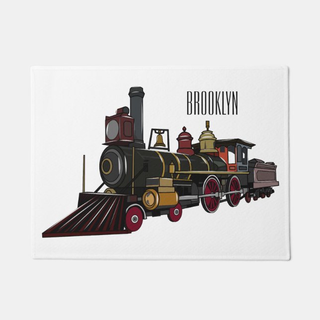 Paillasson Illustration de la locomotive à vapeur (Devant)