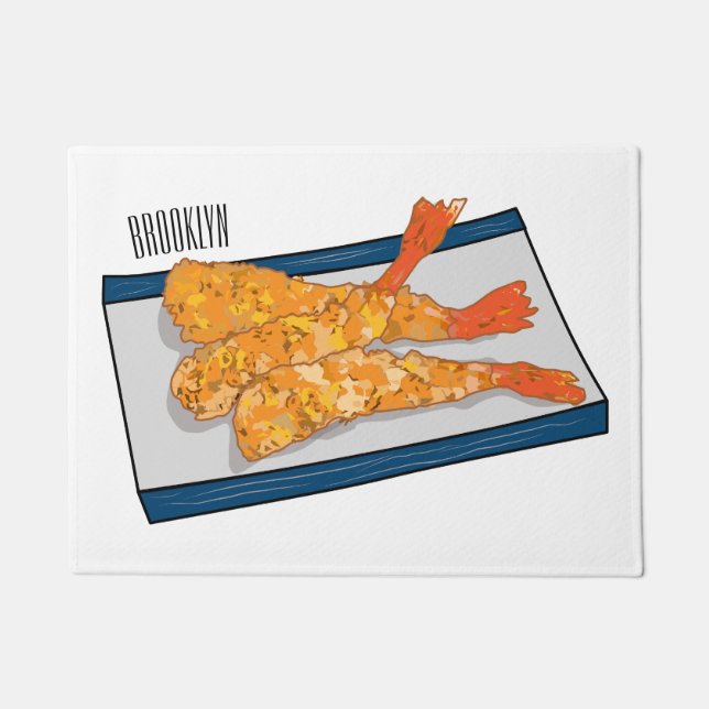 Paillasson Illustration de la tempura crevette (Devant)