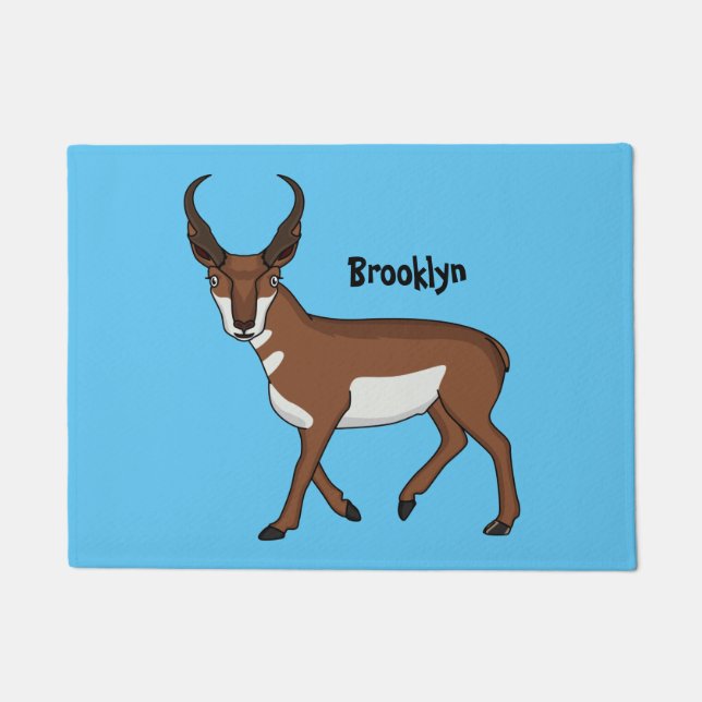 Paillasson Illustration de l'antilope Pronghorn (Devant)