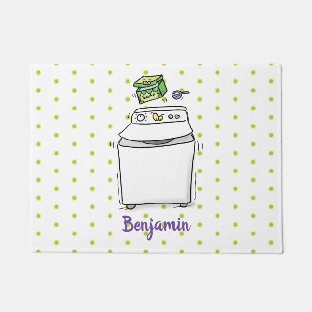 Paillasson Illustration de lave-linge mignonne (Devant)