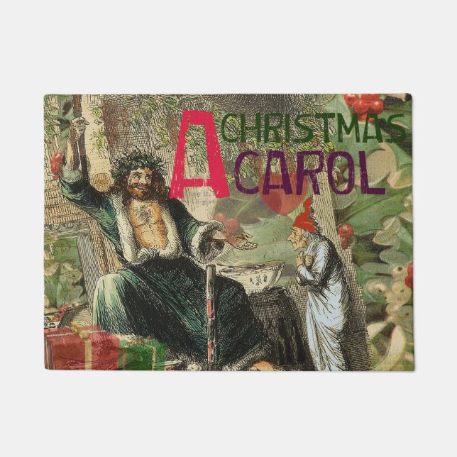 Paillasson Illustration de l'esprit de Noël présent Scrooge (Devant)