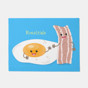 Paillasson Illustration de l'oeuf de Cute kawaii et du bacon