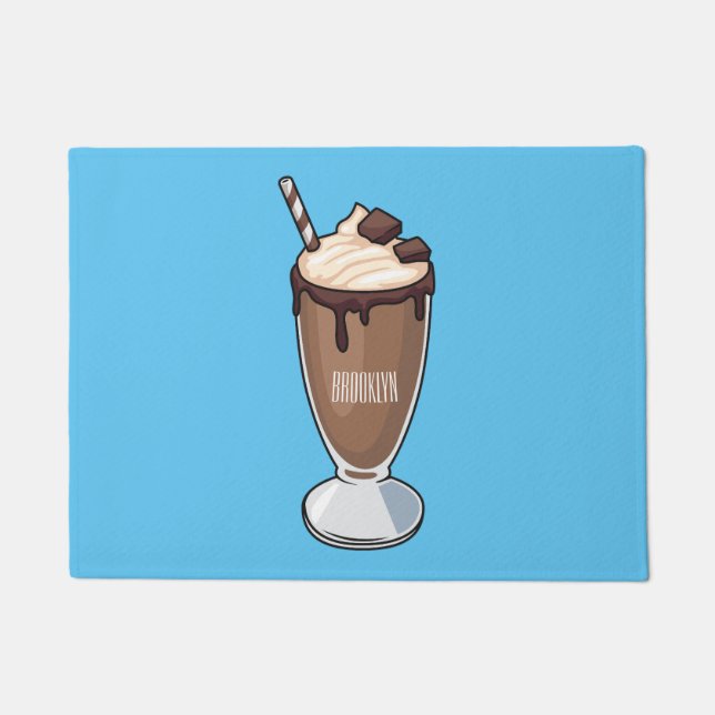 Paillasson Illustration de milk-shake au chocolat (Devant)