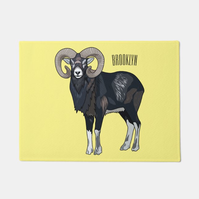 Paillasson Illustration de mouflon, mouton (Devant)