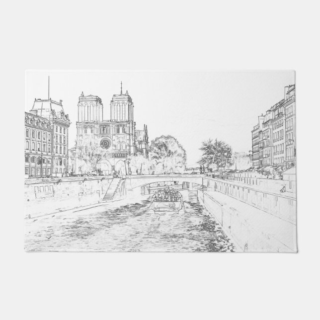 Paillasson Illustration de Notre Dame de Paris (Devant)