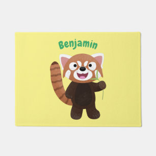 Paillasson Illustration de panda rouge mignon