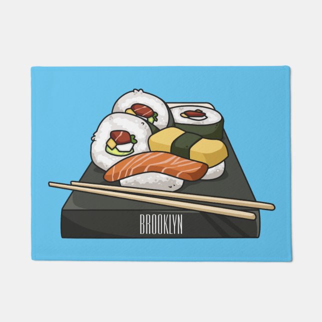 Paillasson Illustration de sushi (Devant)