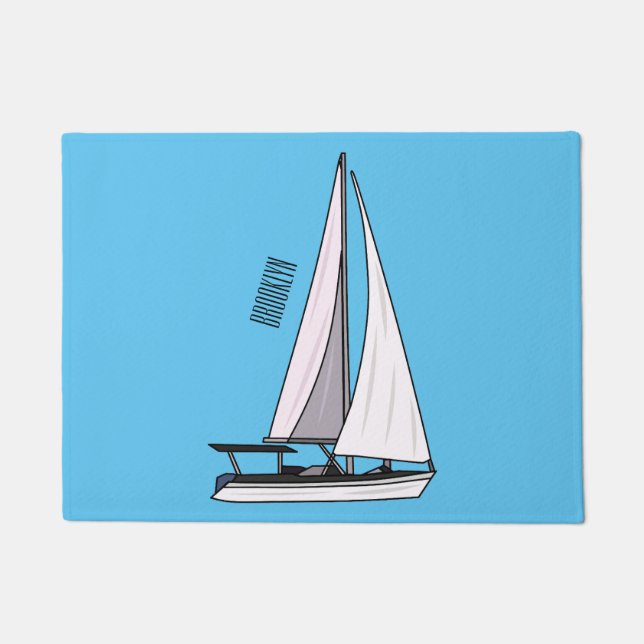 Paillasson Illustration de voilier (Devant)