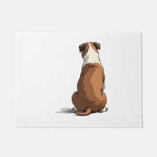 Paillasson Illustration de vue arrière de bouledogue vintage