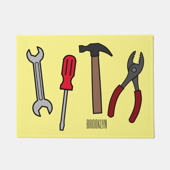 Paillasson Illustration des outils de menuiserie (Devant)