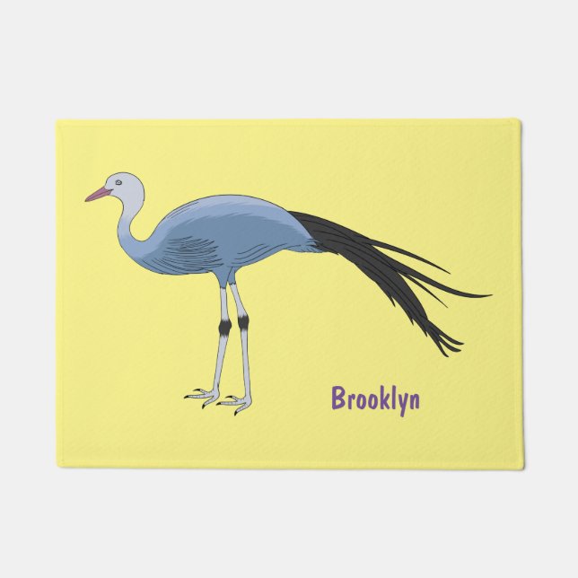 Paillasson Illustration d'oiseau de grue bleue (Devant)