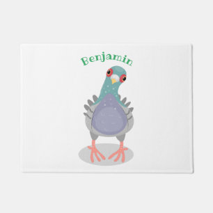 Paillasson Illustration drôle de pigeon curieux