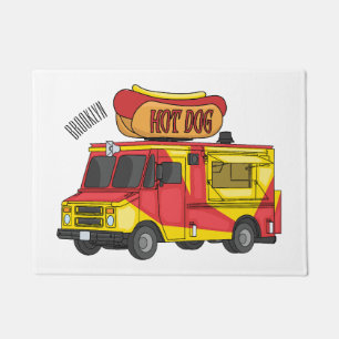 Paillasson Illustration d'un camion de nourriture pour chien 