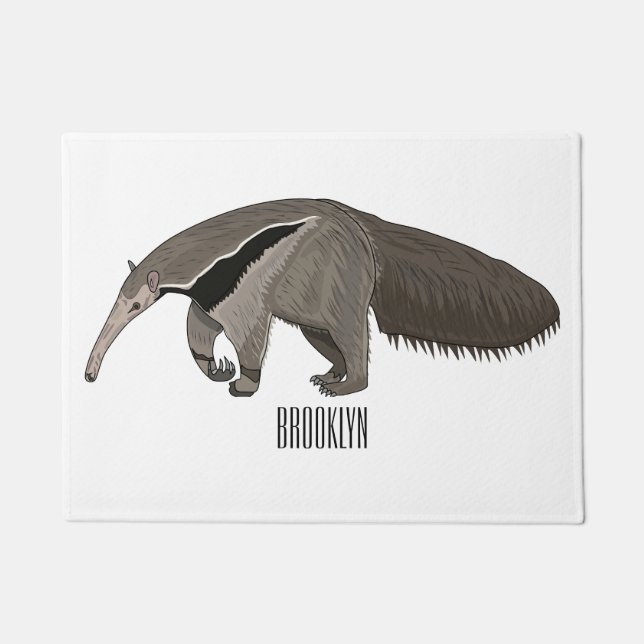 Paillasson Illustration d'un dessin animé d'Anteater (Devant)