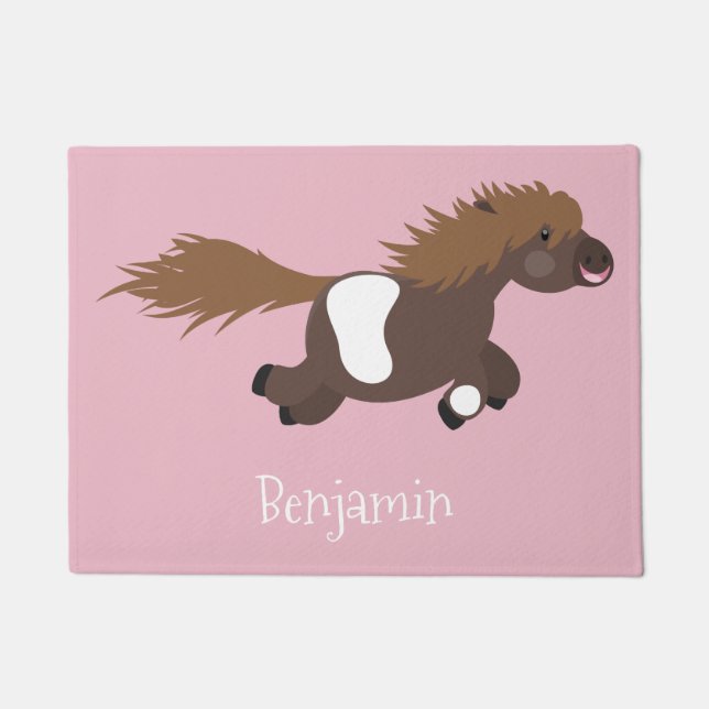 Paillasson Illustration d'un poney de Shetland mignon (Devant)