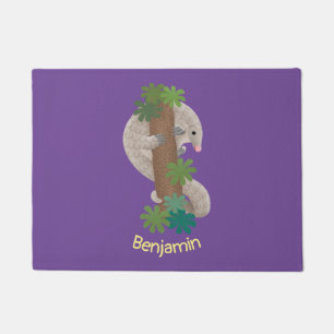 Paillasson Illustration d'une anteure de pangolin mignonne