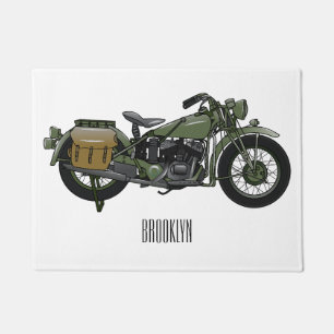 Paillasson Illustration d'une moto de croiseur militaire