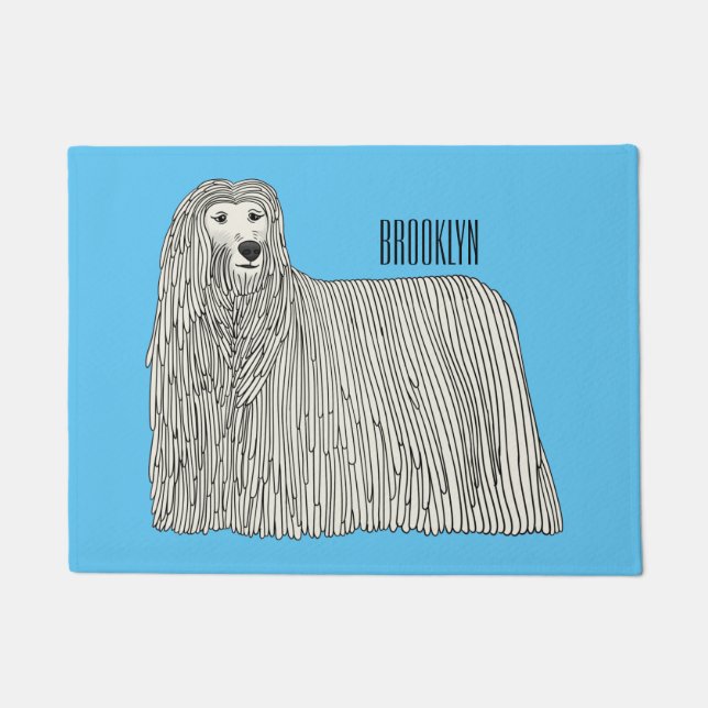 Paillasson Illustration Komondor pour chien (Devant)
