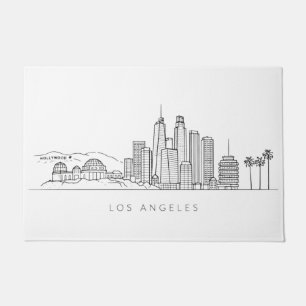 Paillasson Illustration minimaliste de la skyline de Los Ange