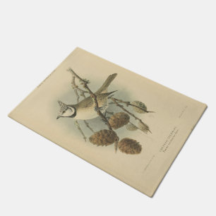 Paillasson Illustration vintage de mésange huppée européenne