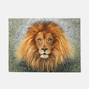 Paillasson Image d'art de peinture de photographie de lion