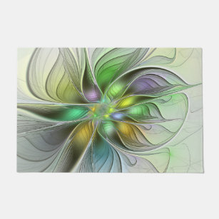 Paillasson Imaginaire coloré Fleur moderne Abstrait Fractal