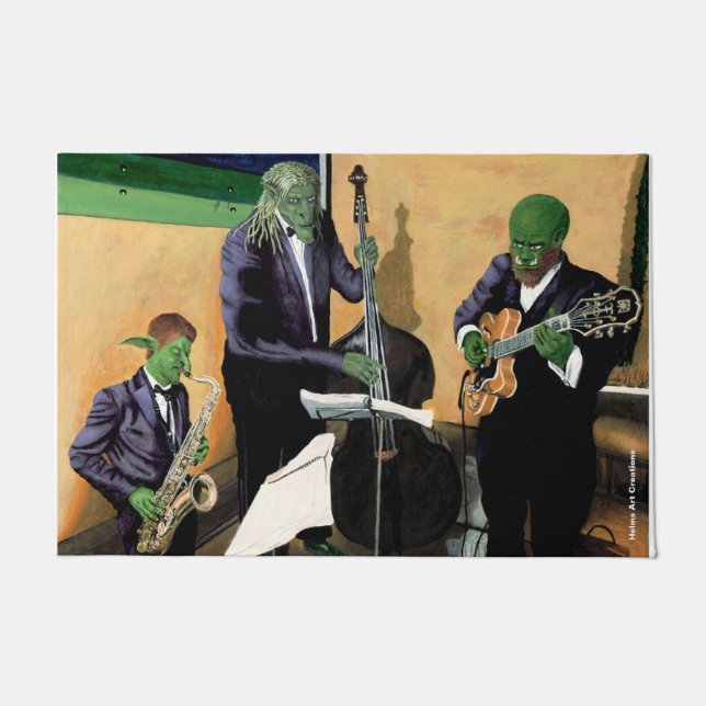 Paillasson Imaginaire Jazz Blues Musicien Musique Art Doormat (Devant)