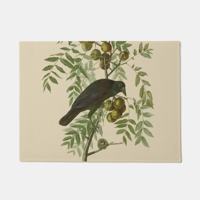 Paillasson Impression d'oiseau Grackle violet d'Audubon Botan (Devant)