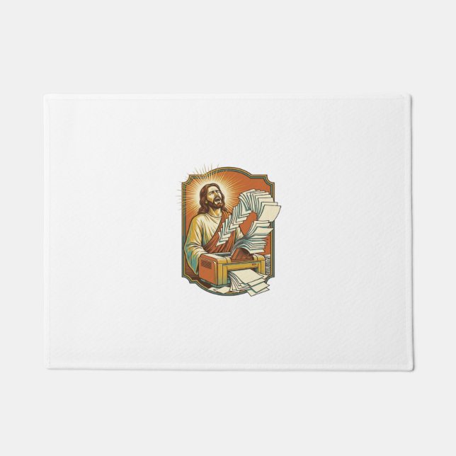 Paillasson Impression feuille Excel Jésus 50 pages blanches B (Devant)
